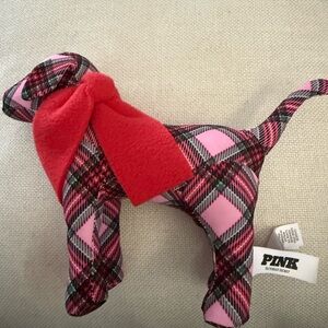 PINK Victoria's Secret Checkered Dog Toy - Red and Pink